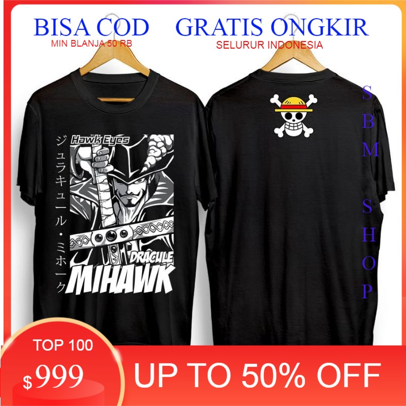 KAOS DISTRO KARTUN/ANIME MIHAWK ONEPIECE