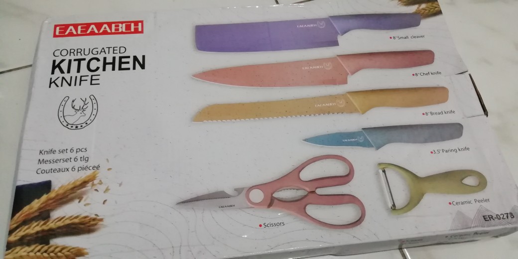 Pisau Set Jerami Dus Sorok - Pisau Set Rainbow Anti Karat Serbaguna