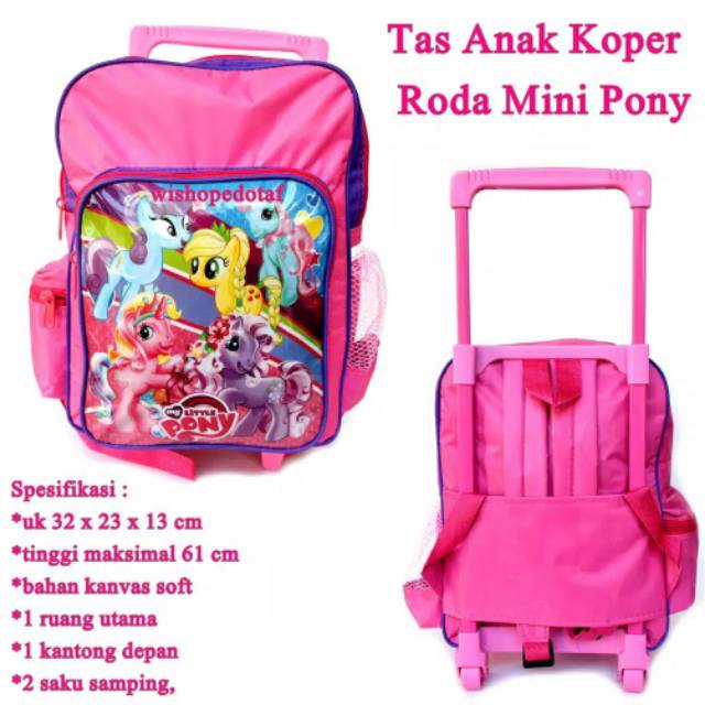 Tas dorong besar / tas Troli anak cewek sekolah TK SD ukuran besar by zellshop