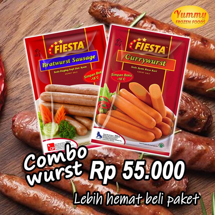 Paket Fiesta Sosis Bratwurst 300g + Currywurst 300g