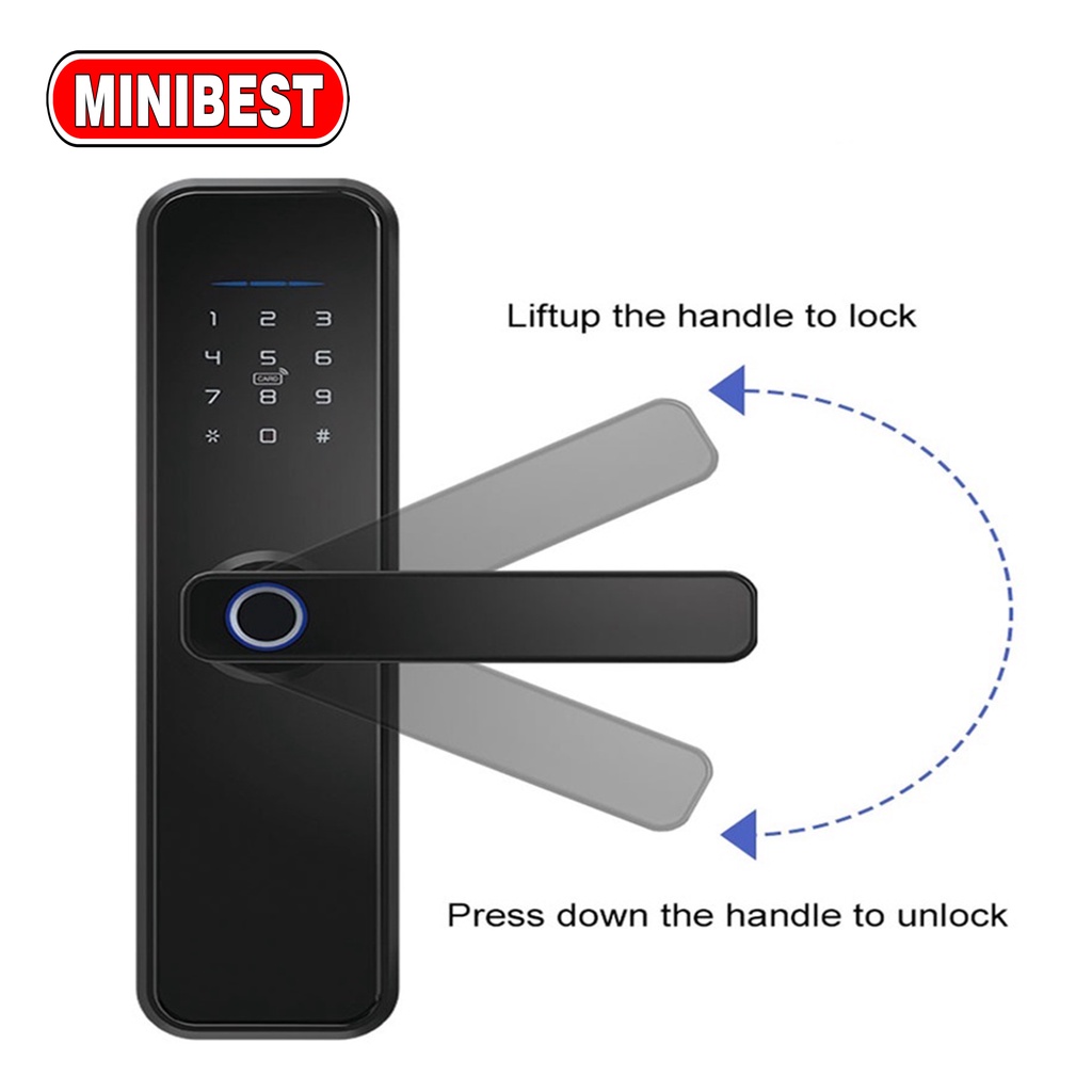 [MB] Smart Door Lock Digital Handle Kunci Pintu handle Sidik Jari Fingerprint Password - Smart Home smart door lock tuya