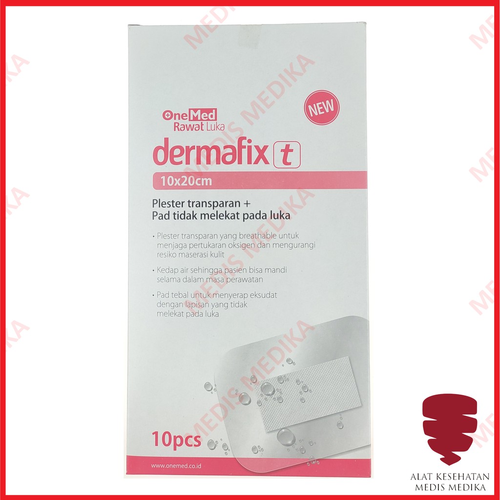 Dermafix T 10 x 20 cm Onemed Plaster Transparan 10x20cm Peralatan P3K Plester Luka  Sesar Anti Air Bening 10x20 20cm