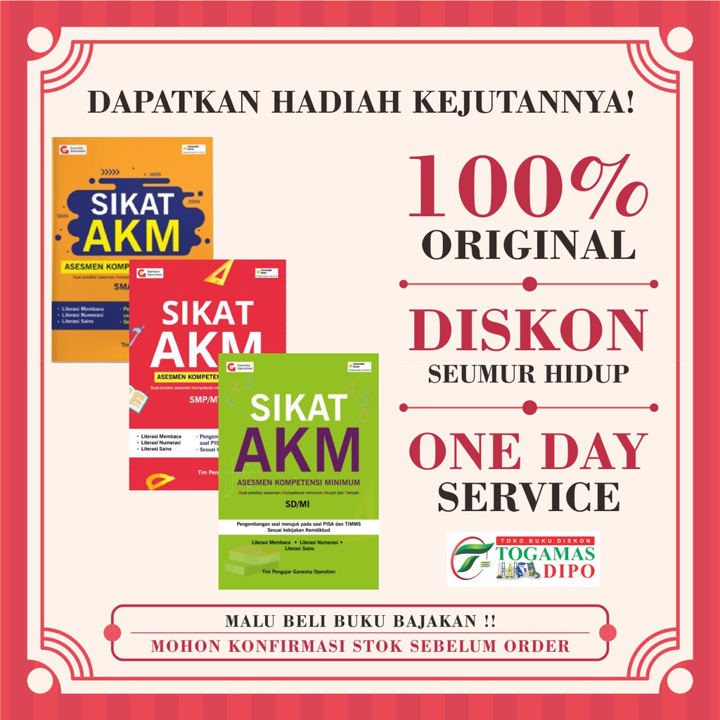 READY STOK SIKAT AKM ( ASESMEN KOMPETENSI MINIMUM ) 2021 SD/SMP/SMA - TIM PENGAJAR GANESHA OPERATION