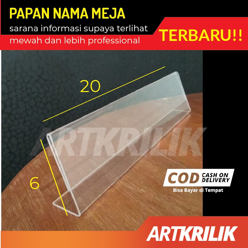 PAPAN NAMA MEJA NAME TAG VIP RESERVASI LABEL RESTO CAFE UKURAN 20 X