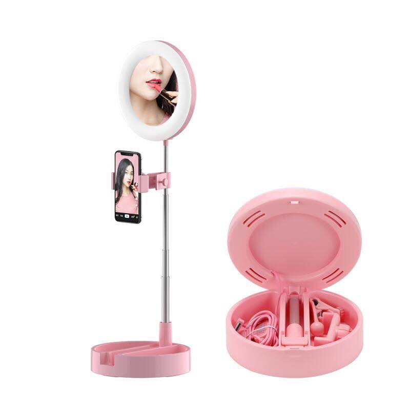 RUIMIO Cermin Selfie Make Up Artist + 64 LED Ring Light + Smartphone Holder - G3 - Black