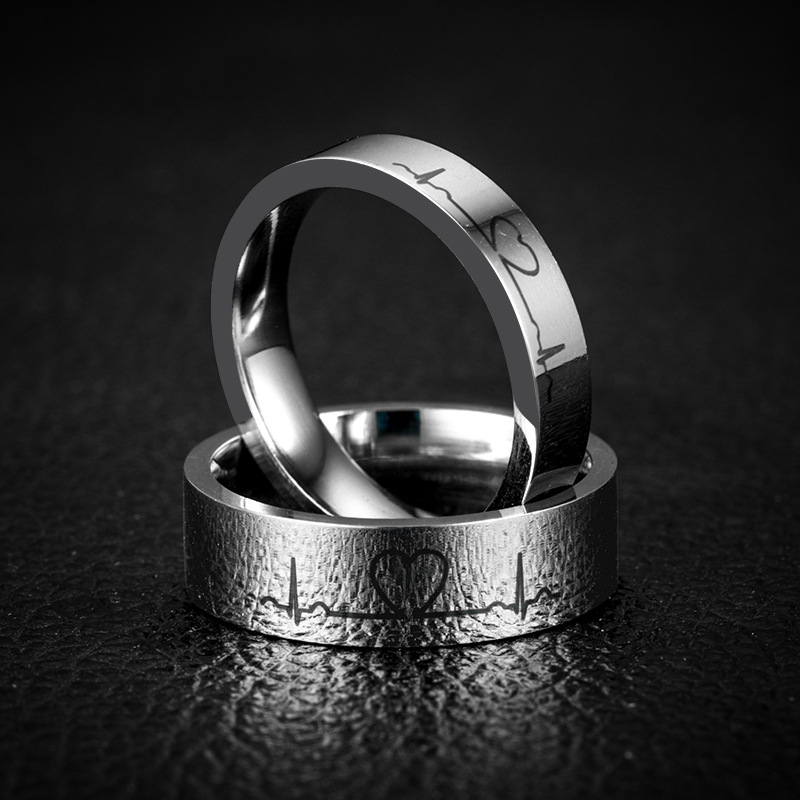 Cincin Pasangan Bahan Stainless Steel Gaya Eropa Dan Amerika