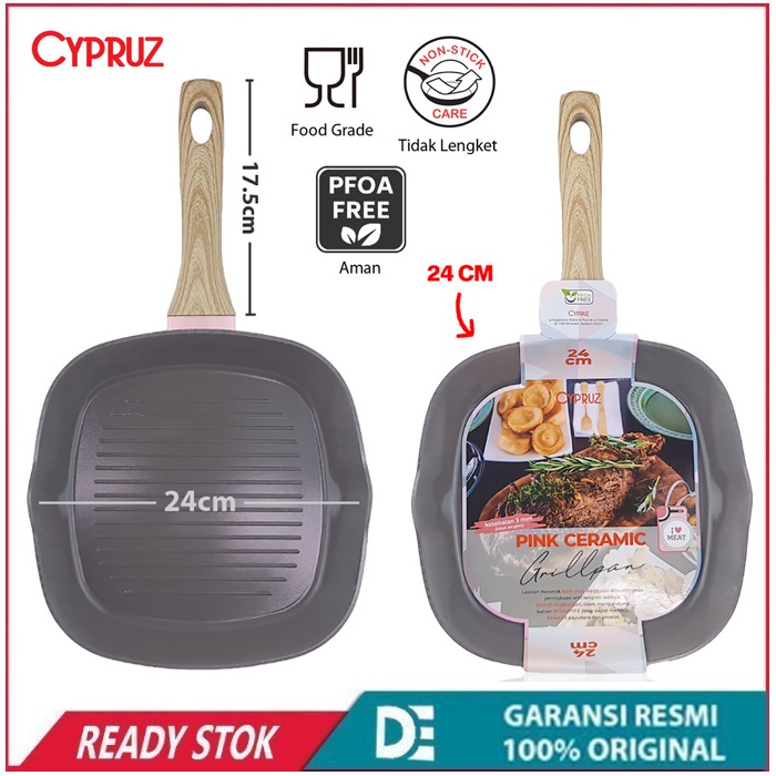 Cypruz Grill Pan FP-0907 / FP0907 Cypruz Wajan Panggangan Kramic 24 Cm