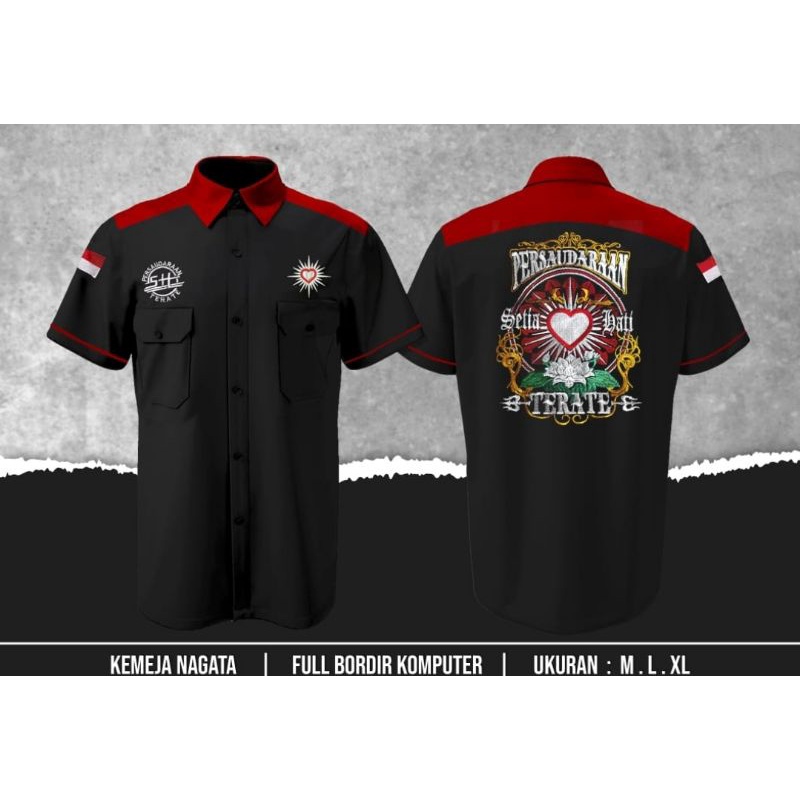 Kemeja PSHT Kemeja SH Terate Kemeja Bordir Nagata Hem PSHT Hem Pria Kemeja Pria Terbaru