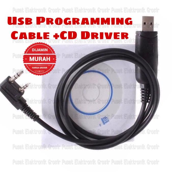 USB Programming Cable + CD Driver for HT BAOFENG-Kabel data program HT Termurah