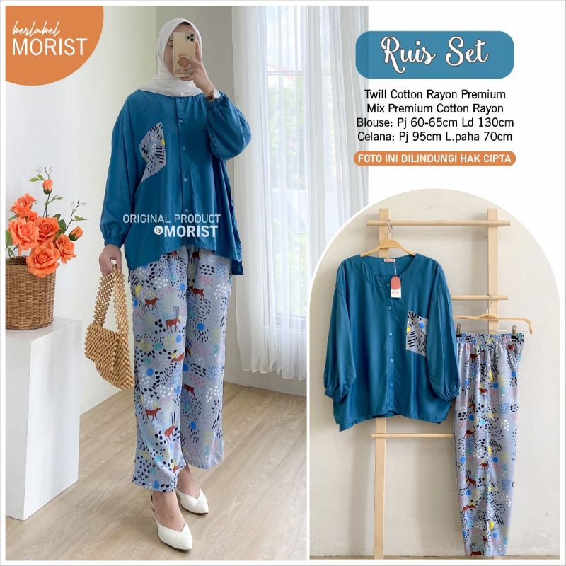 Olio set Ruis Set Hilja Set Koiso set setelan wanita setelan celana rayon original morist-3