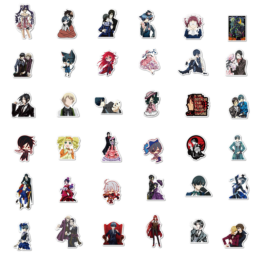 50 anime Black Butler graffiti stickers motorcycle luggage laptop skateboard decoration stickers