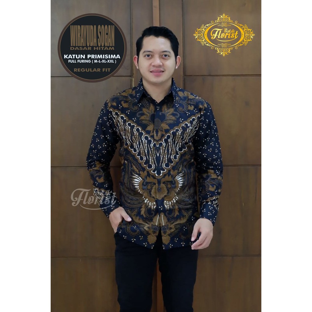 WIRAYUDA SOGAN kemeja batik pria lengan panjang terbaru modern ORIGINAL BY FLORIST