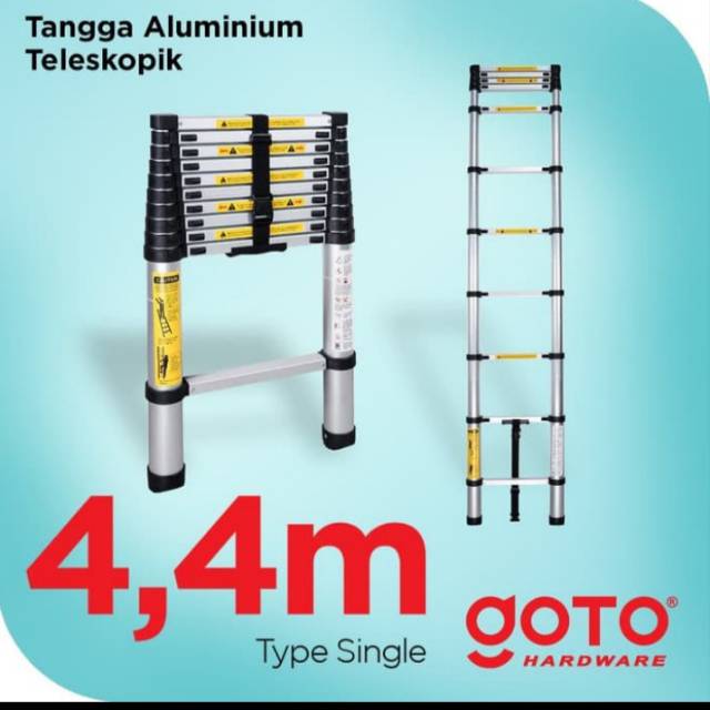 TANGGA LIPAT ALUMINIUM TELESKOPIK 4,4METER TANGGA AC PERABOTAN RUMAH TANGGA 4 METER TERMURAHTERLARIS