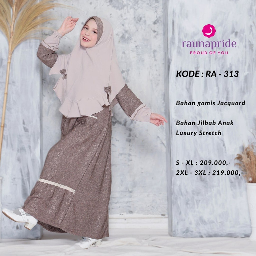 Busana Sarimbit Keluarga / Rauna SR - 313 Coklat / Fashion Muslim