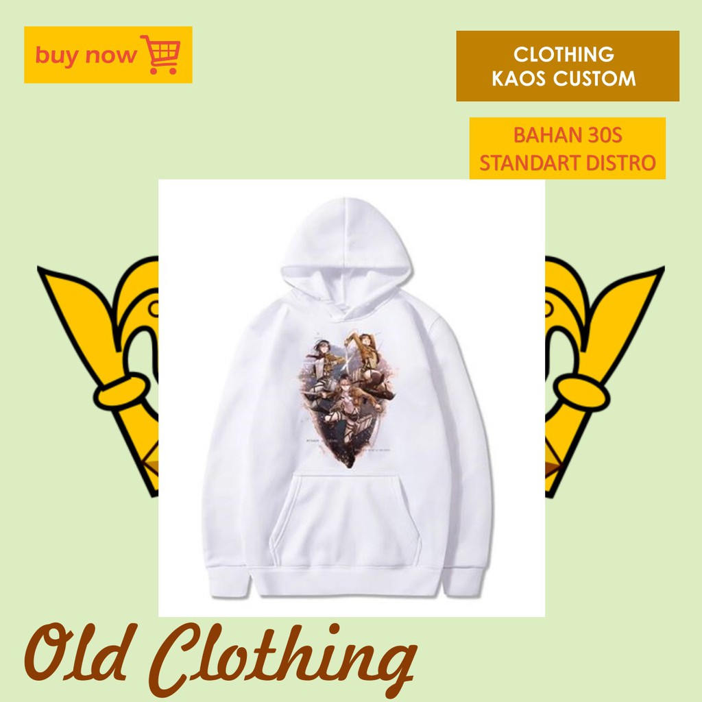 Hoodie Jumper Attack On Titan Anime Manga Jepang Hudie Cowok Keren