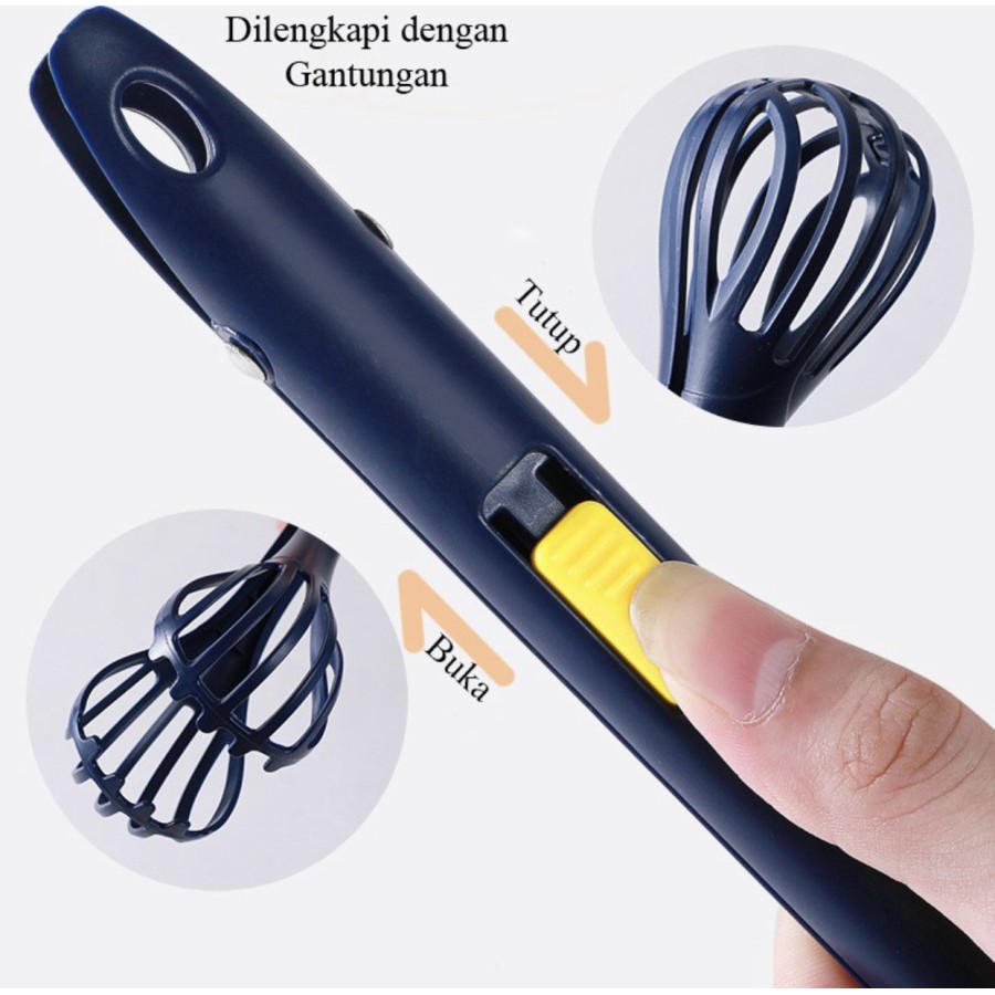 【GOGOMART】Pengocok Telur Pencapit Makanan / Whisk Egg Beater 2in1 - PJ03