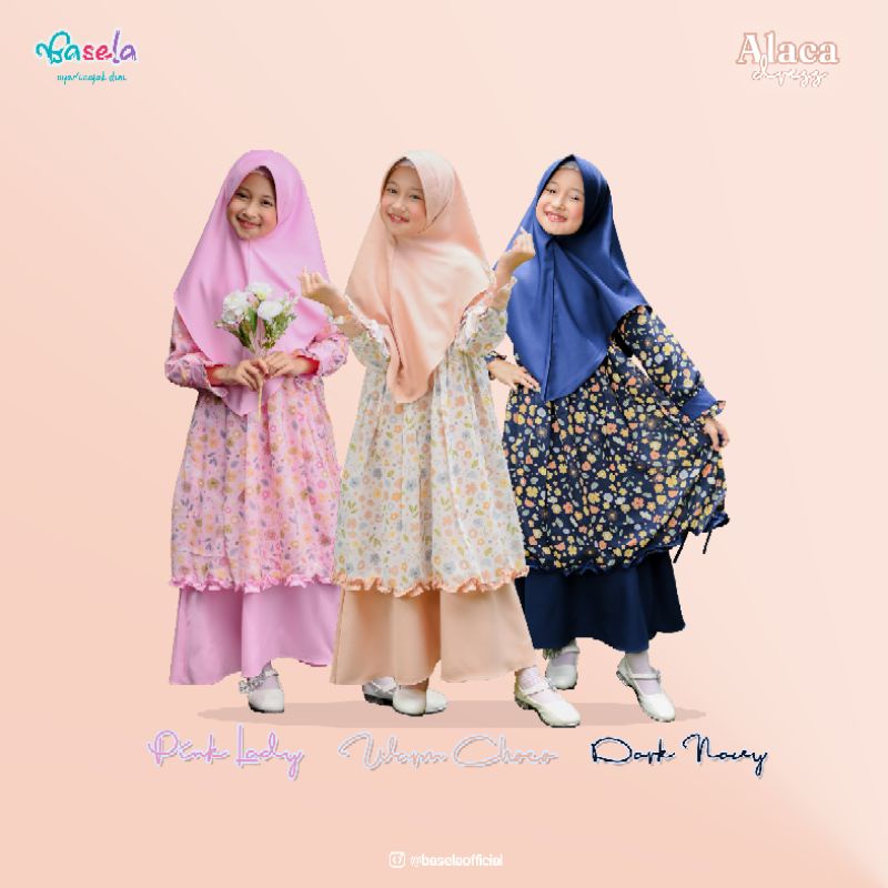 gamis set cantik anak dan remaja terbaru ALACA BY BASELA kids original