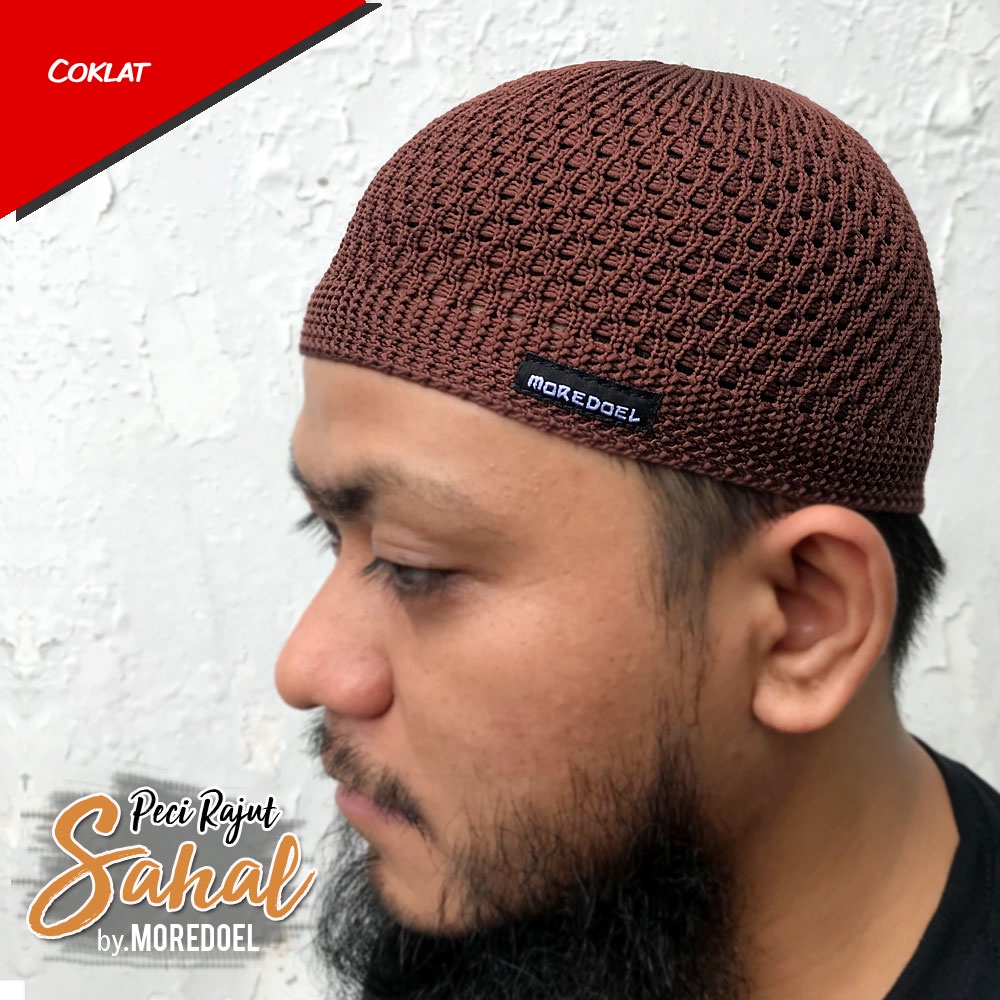 MOREDOEL - Kopiah Peci Sholat Peci Rajut Sahal Elastis dan Nyaman dipakai Cocok untuk Souvenir Tahlilan dan Syukuran
