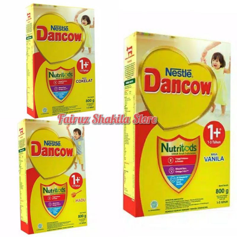 

Susu Dancow 1+ ( 1 - 3 Tahun ) Rasa Vanila , Madu Dan Coklat 800gr