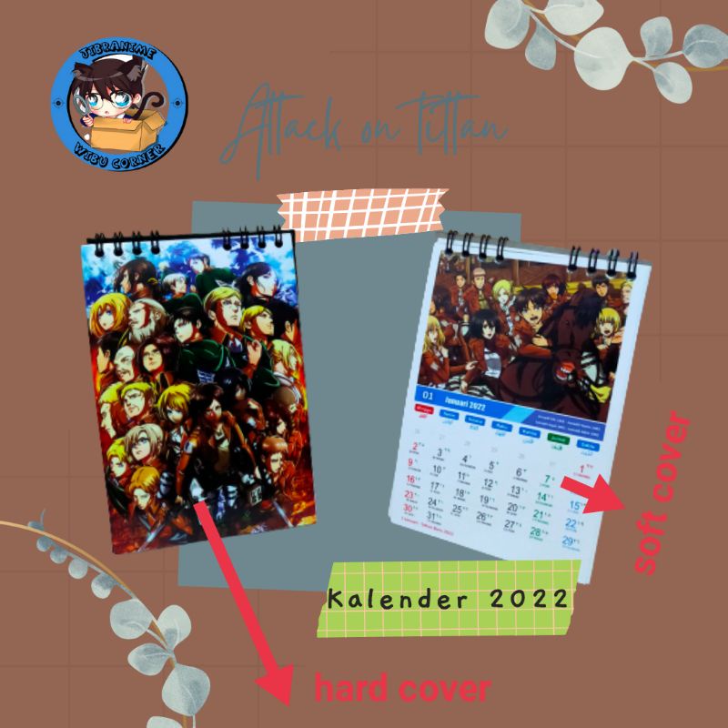 

Kalender anime 2025 attack on tittan/kalender duduk/kalender meja