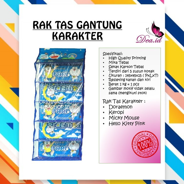 [DEASTORE] [PROMO] RAK TAS GANTUNG 5 SUSUN HJO HBO HSO KARAKTER ANAK 1kg isi 2pc