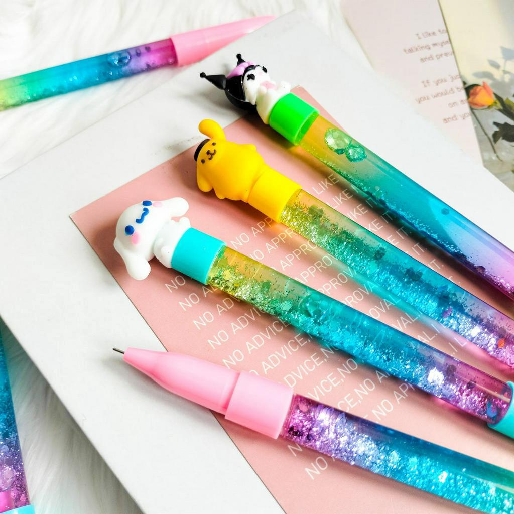 SELUSIN PEN GLITTER SANRIO 12 PCS KARTUN PULPEN MANIK LUCU GEL PEN KARAKTER KUDA PONI PULPEN PENA BOLPEN