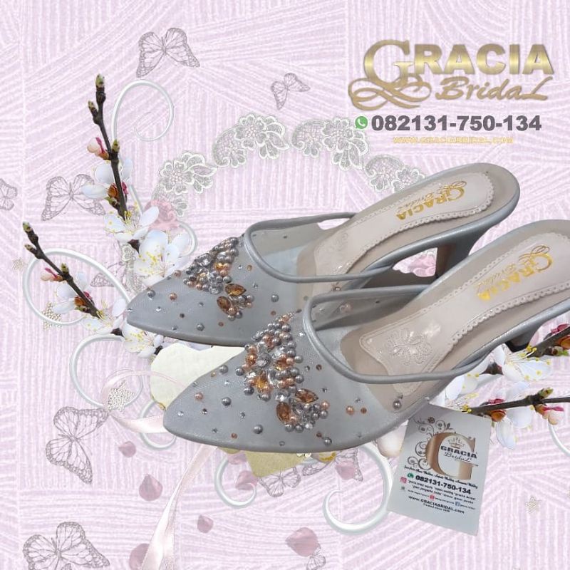 Sandal Pengantin Silver Soft Custom Handmade Gracia Bridal