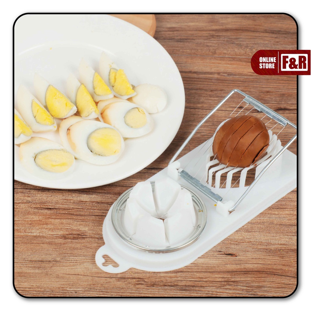 Alat Pemotong Telur Rebus Multifungsi 2 in 1 Pengiris Telor 2 in1 Bahan Plastik Egg Slicer &amp; Cutter