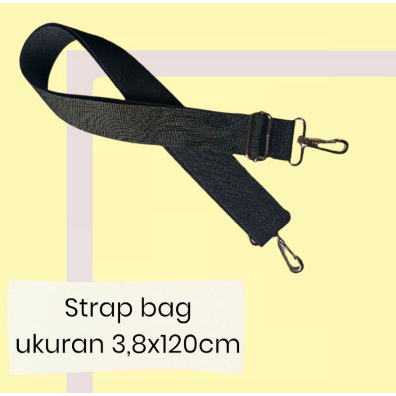 tali tas strap bag tali slingbag ukuran 3,8 panjang 120cm tali tas produk slingbagkonveksi kuat bahan webbing nillon cantelan nekel