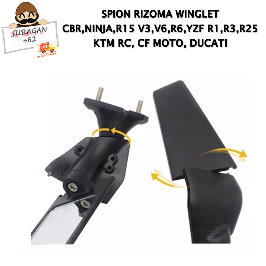 SPION RIZOMA WINGLET CBR NINJA R15 V3 V6 R6 YZF R1 R3 R25 KTM RC CF MOTO DUCATI NMAX XMAX