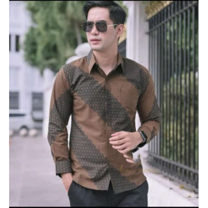 PARAN SOGAN KEMEJA BATIK PRIA LENGAN PANJANG SLIMFIT