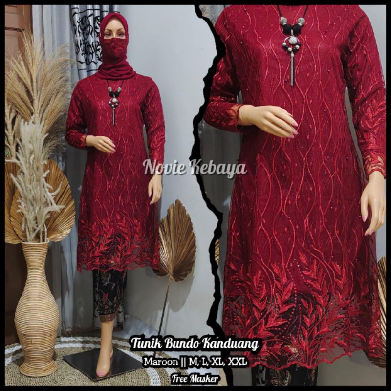stelan kebaya tule / set kebaya modern /set kebaya jumbo /tunik brokat / tunik tile modern busui