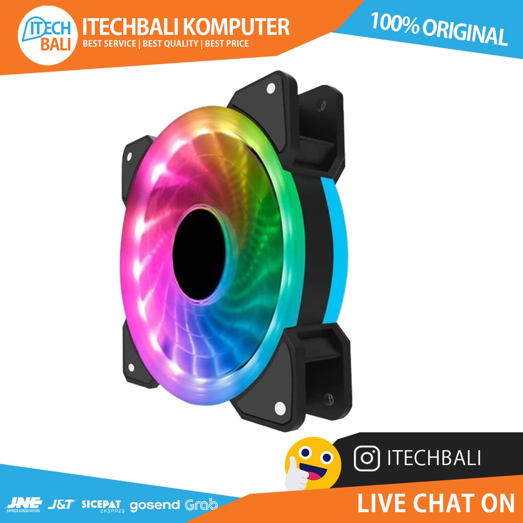 Fan ALSEYE D-RINGER 12cm with 15 LED Auto RGB | ITECHBALI