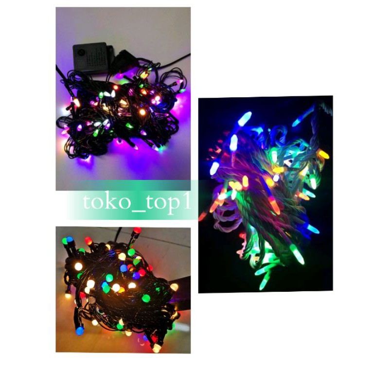 lampu tumblr/lampu natal led 10M /tumblr light/tumblr led 7warna lancip/roket/10M/ KABEL HITAM