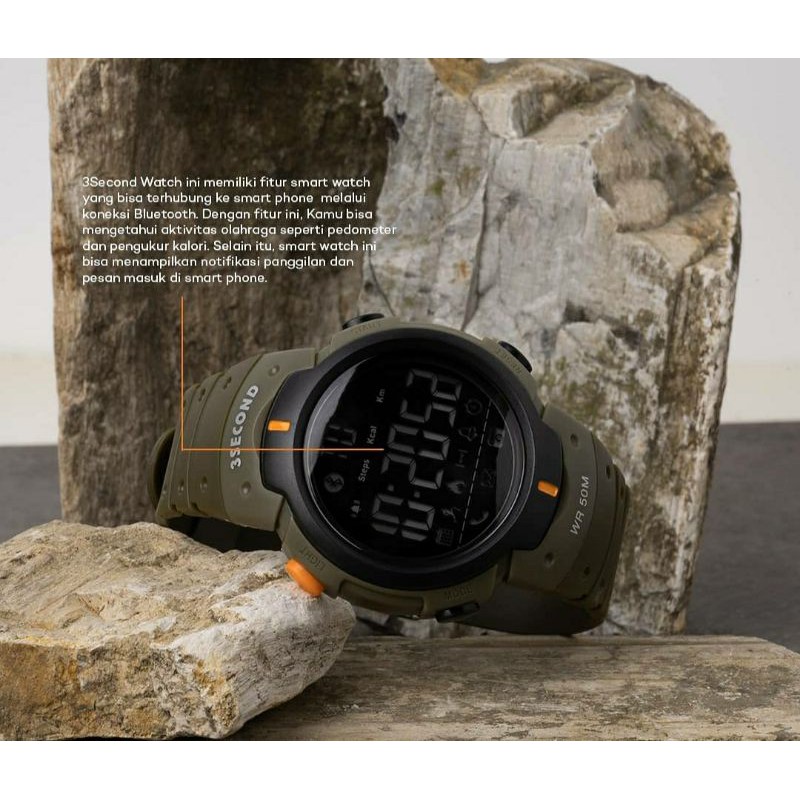 jam tangan 3second original hijau