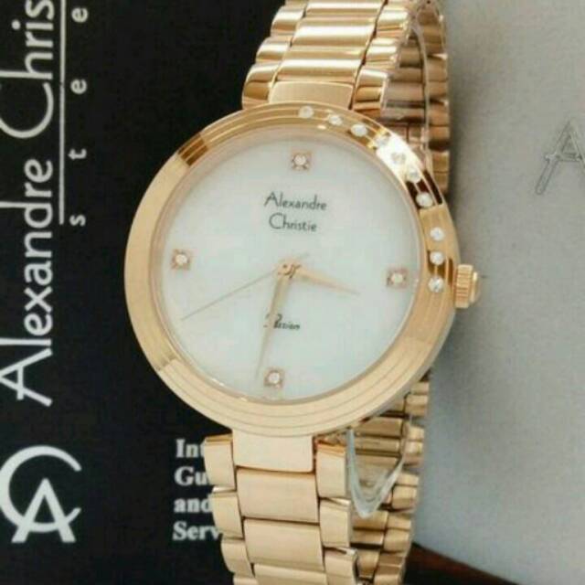 JAM TANGAN CEWEK/WANITA ALEXANDRE CHRISTIE RANTAI DIAMOND ORI GARANSI INTERNASIONAL TAHAN AIR...