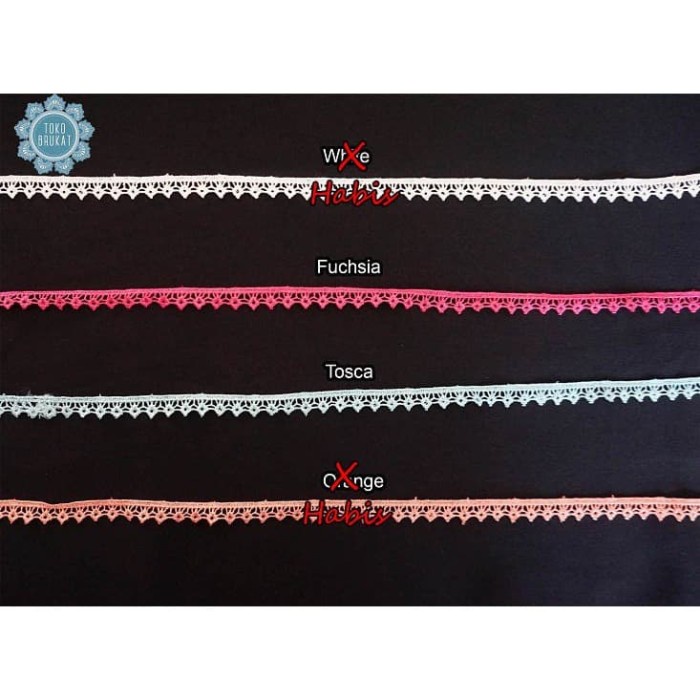 Kain Renda Bordir Giper - Bunga Kecil - 02287 (Lebar -/+ 1 cm)