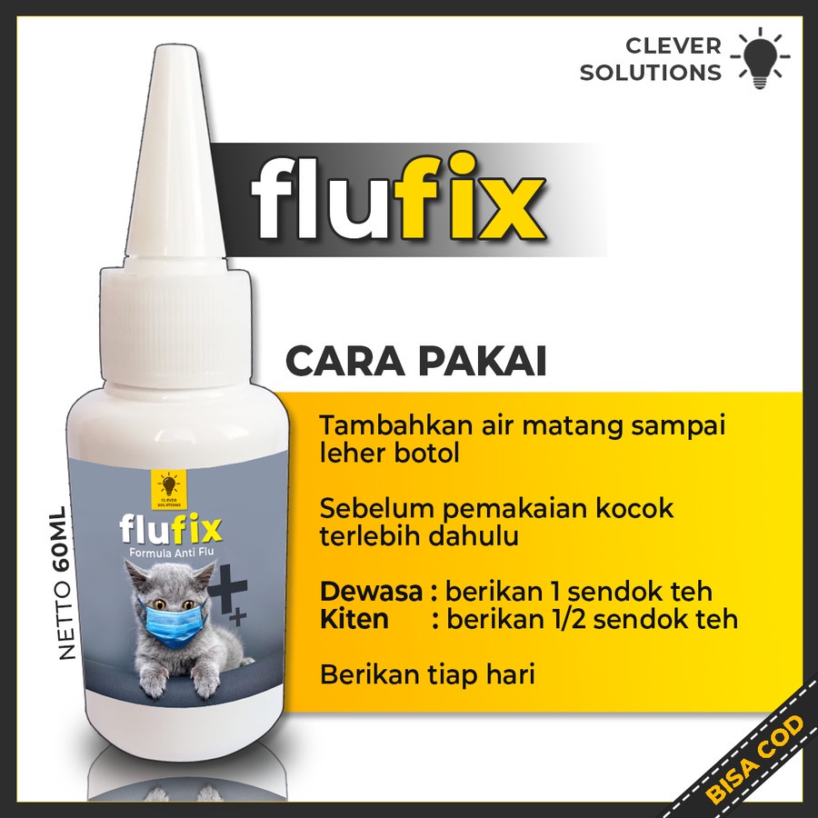 Flufix Obat Flu Kucing Obat Batuk Pilek Demam Kucing FluCat Flu Hewan Obat Sakit Kucing