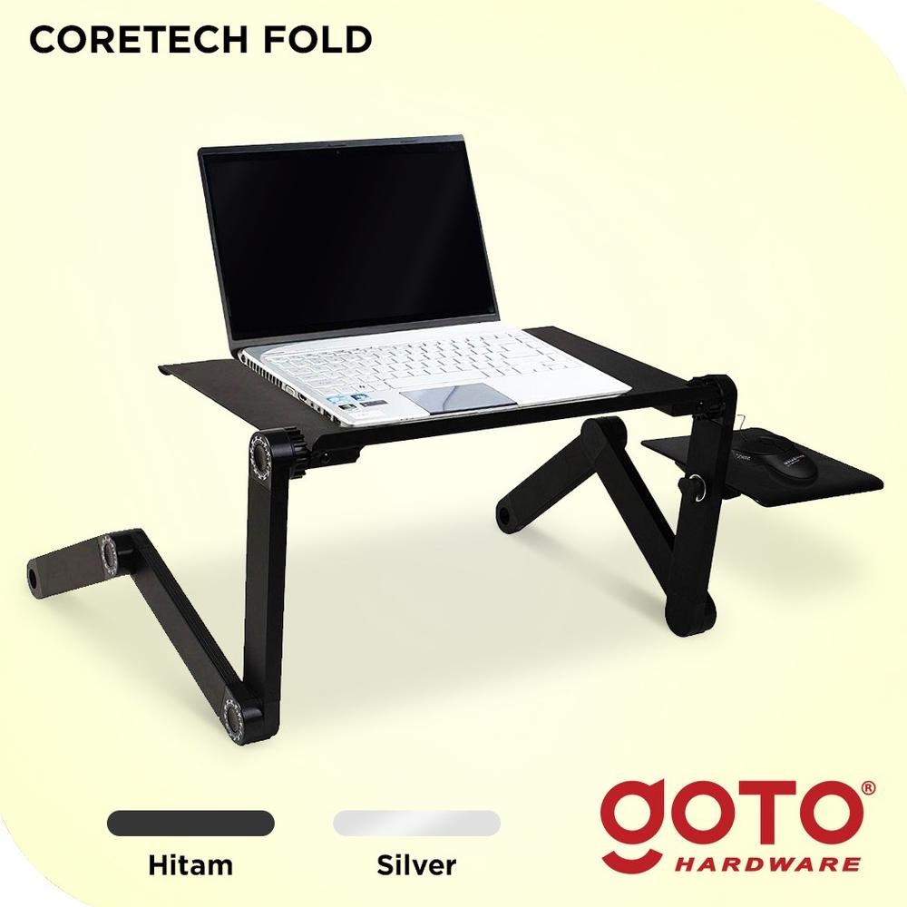 Jual Coretech Fold Meja Laptop Lipat Aluminium With Cooler Big Fan