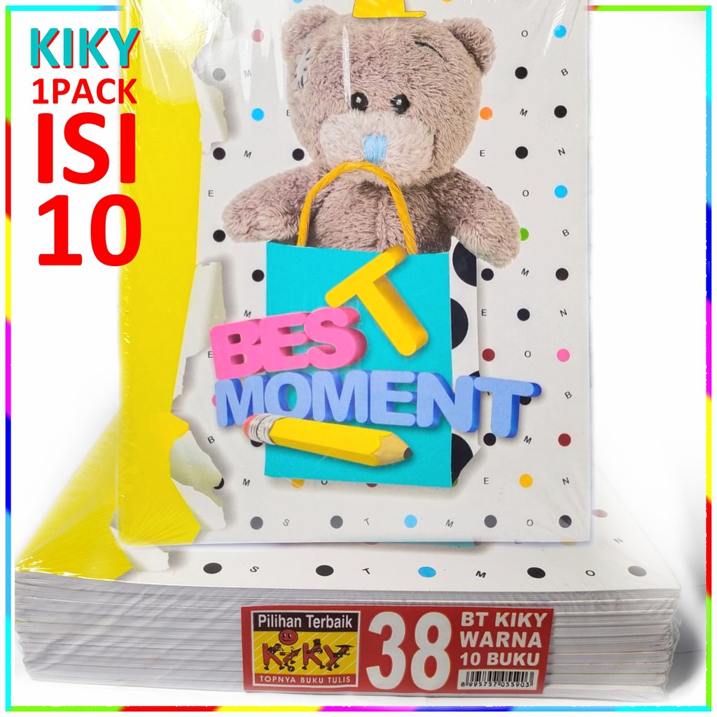 

[PACK] 1 pack isi 10 BUKU TULIS KIKY a5 ukuran biasa buku kiky bergaris seri 38BT warna