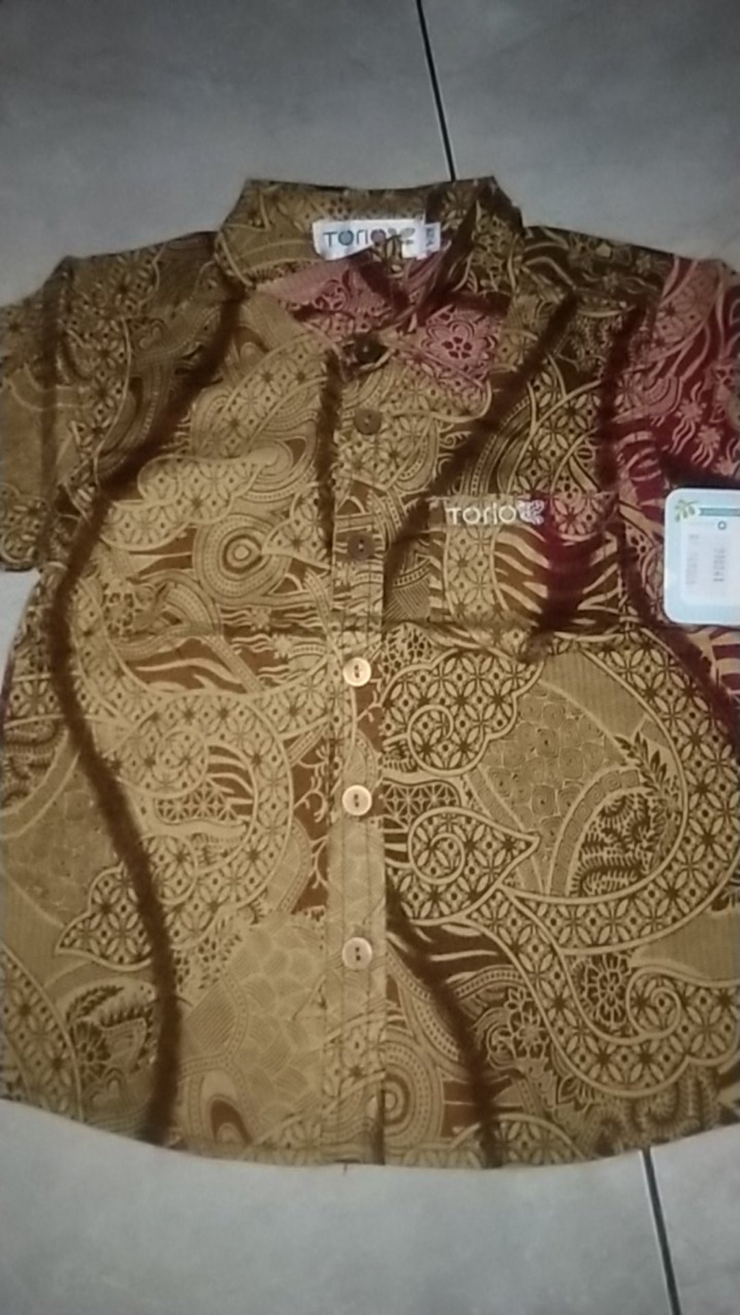 Torio Indonesian Smart Casual Gold Batik - Kemeja Batik Anak Laki-laki