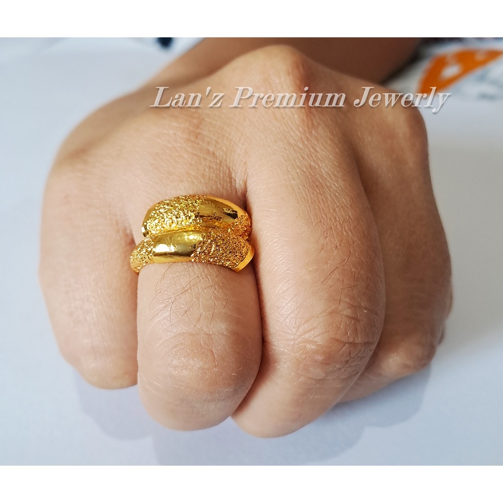 Cincin Dewasa Medan Pasir Titanium Gold (Seperti Emas 24 Karat)