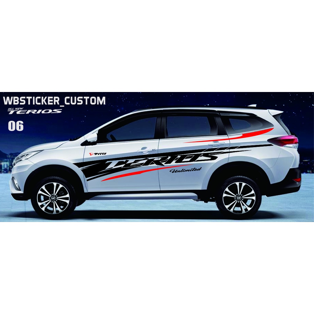 STICKER BODY SAMPING NEW TERIOS CUTTING STICKER VARIASI MOBIL NEW TERIOS DECAL STICKER NEW TERIOS
