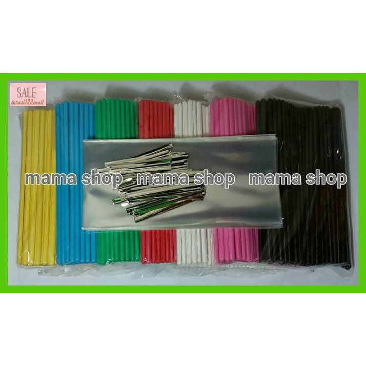 

LEHEBEHEL- PAKET HEMAT STIK LOLIPOP CAKEPOP PLASTIK KAWAT TALI -ASLII.