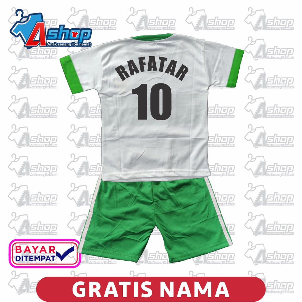 Baju Anak Setelan  Timnas INDONESIA warna putih