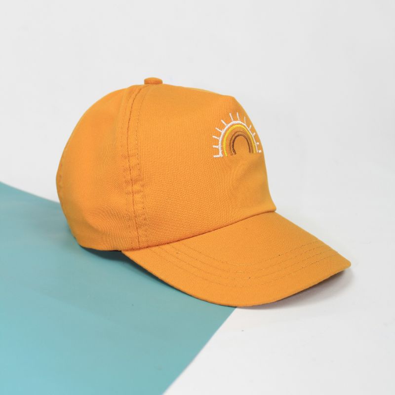 RUFFIN HAT - Topi Anak Baseball Snapback Karakter Cewek Cowok Laki Perempuan Korea Lucu Murah Bordir-Mustard