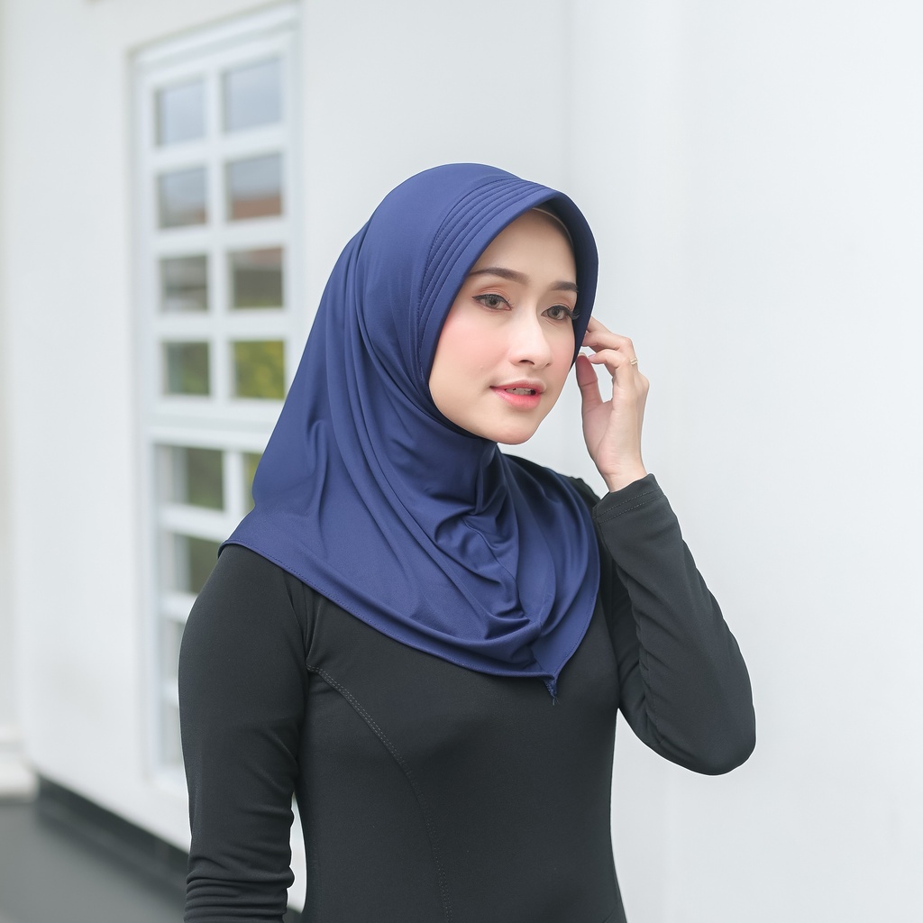 Hijab Sport Bergo Jersey Hamidah / Bergo Jersey menutup dada / Hijab instan jersey Sarah / bergo sport jersey