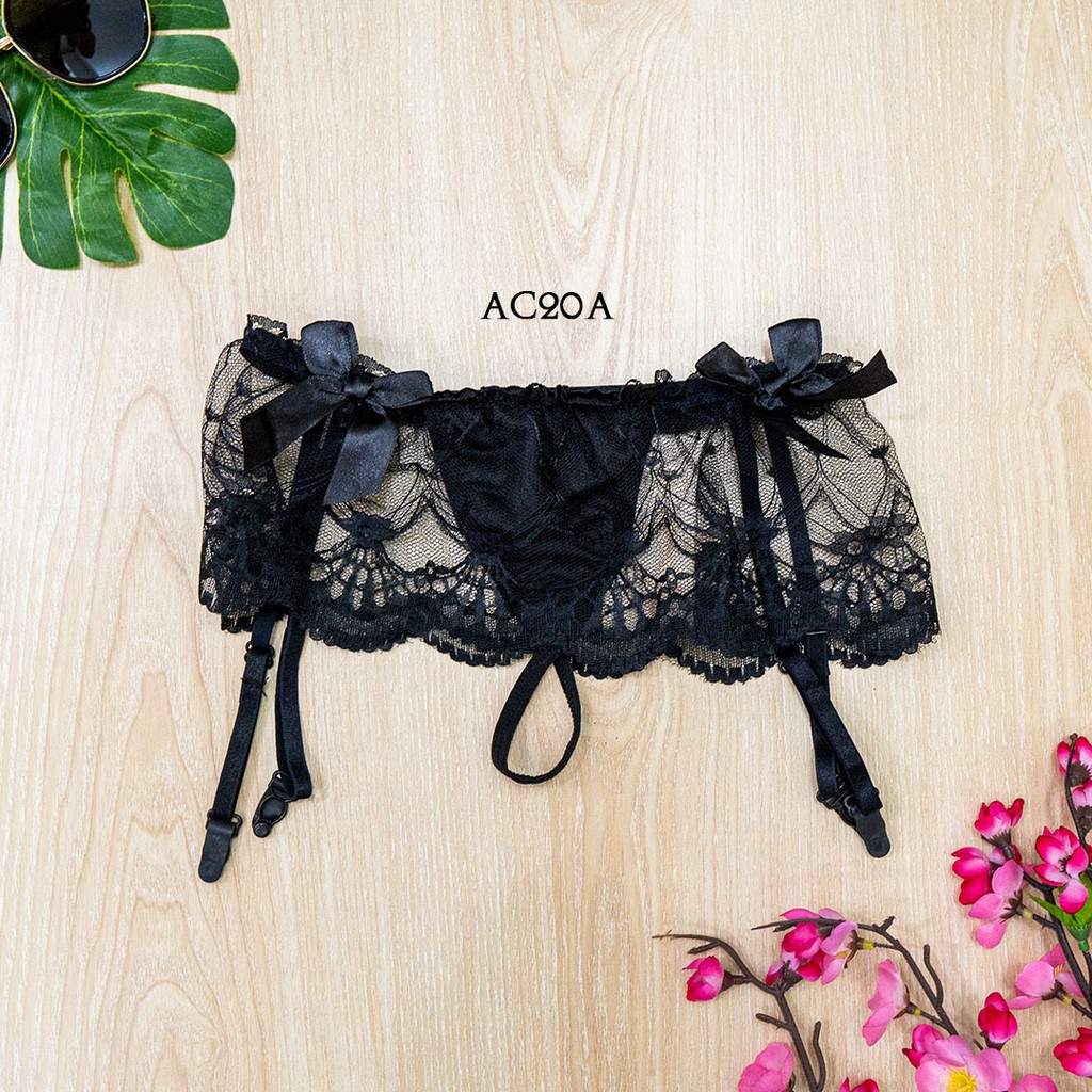 [TOKO TERPERCAYA] GARTER BELT + STOCKING WANITA LEGGING TRANSPARAN HITAM AC20A