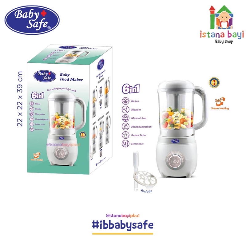 Baby Safe 6in 1 Baby Food Maker LB012 - Blender Mpasi bayi