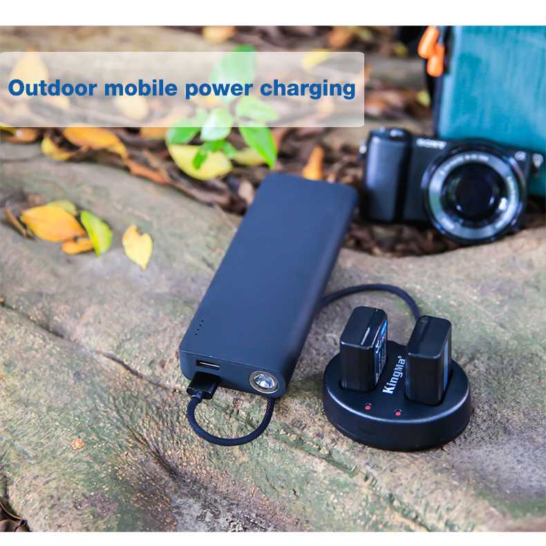 KingMa Dual Charger + 2 Baterai Sony Alpha A6300 A6500 A7 - KM-FW50-Hitam